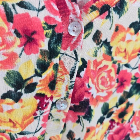 Marfinno womens Small multicolor Floral button up long sleeve cardigan sweater - Picture 4 of 8